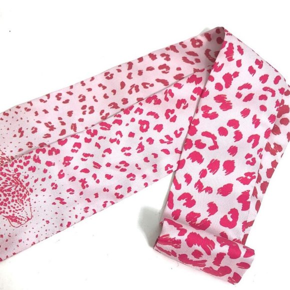 CARTIER Novelty PANTHERE leopard print Bandeau Scarf Unused - Picture 7 of 16